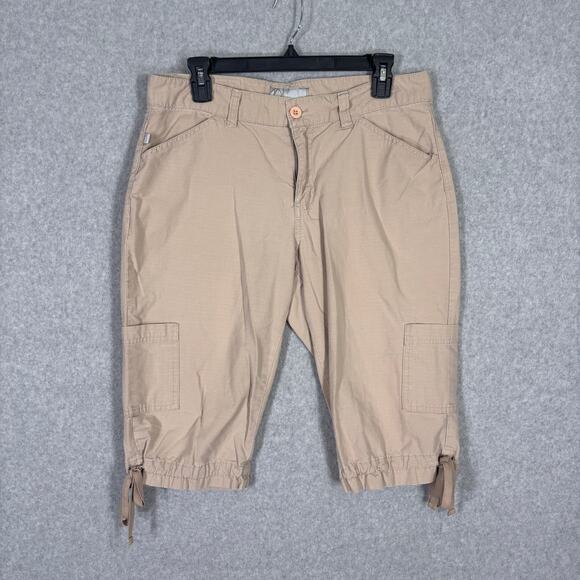 Duplex Cargo Bermuda Short Capri 10P Ripstop Khaki Utility Hiking GORP 15 Inseam - Picture 1 of 11